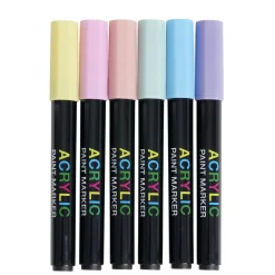 Marqueur permanent x6 peinture acrylique pastel < Gifi Discount