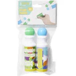 Marqueur tampon à point lavable x2 vert et bleu L13cm < Gifi Hot