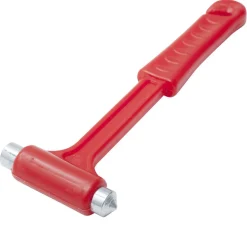 Marteau voiture brise-vitre métal et plastique rouge L15,5cm