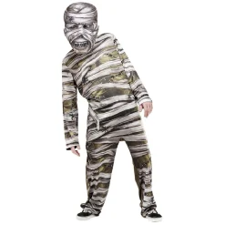 Masque adulte Halloween grosse tête de momie gris et blanc < Gifi Discount