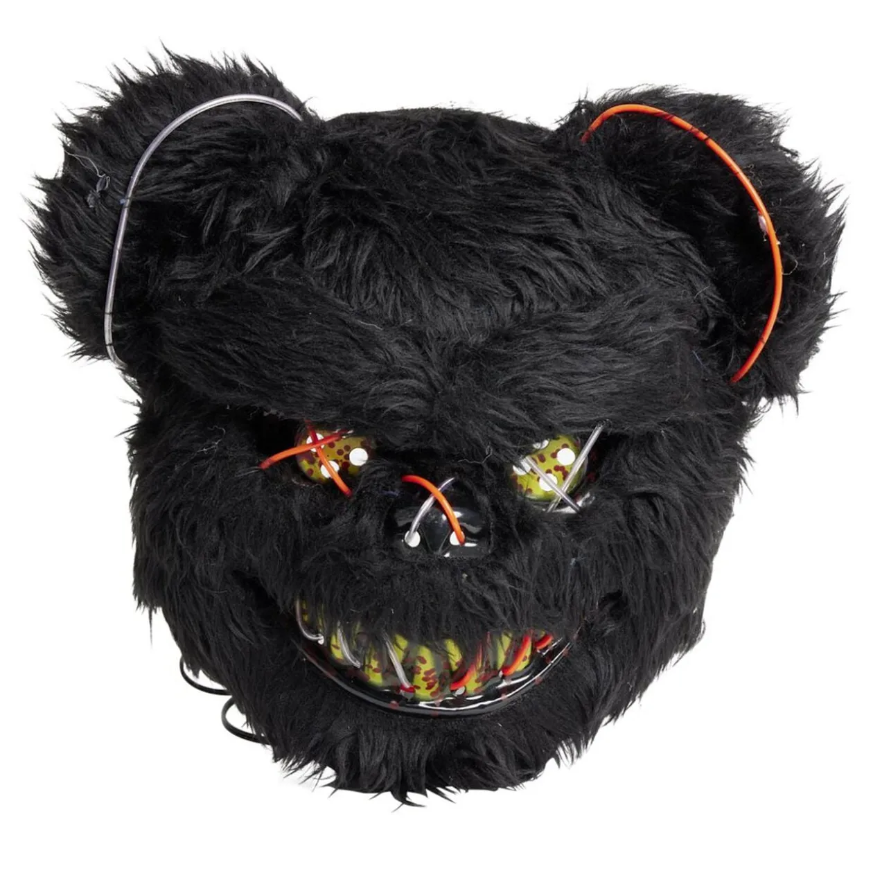 Masque Halloween LED ours fourrure noire