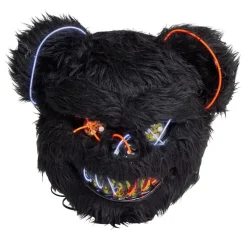 Masque Halloween LED ours fourrure noire