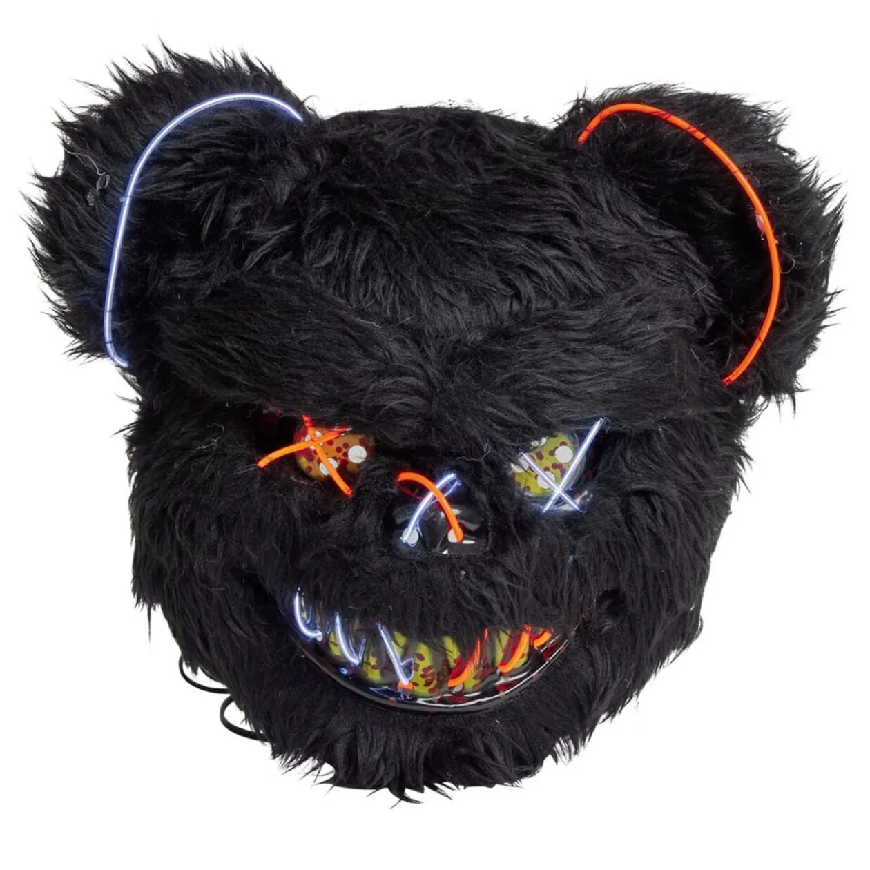 Masque Halloween LED ours fourrure noire