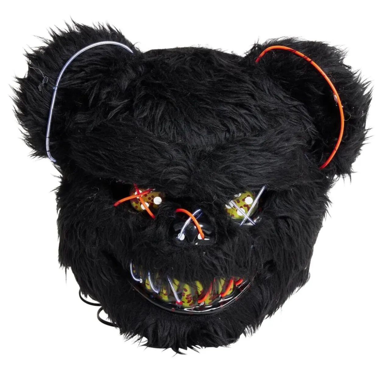 Masque Halloween LED ours fourrure noire