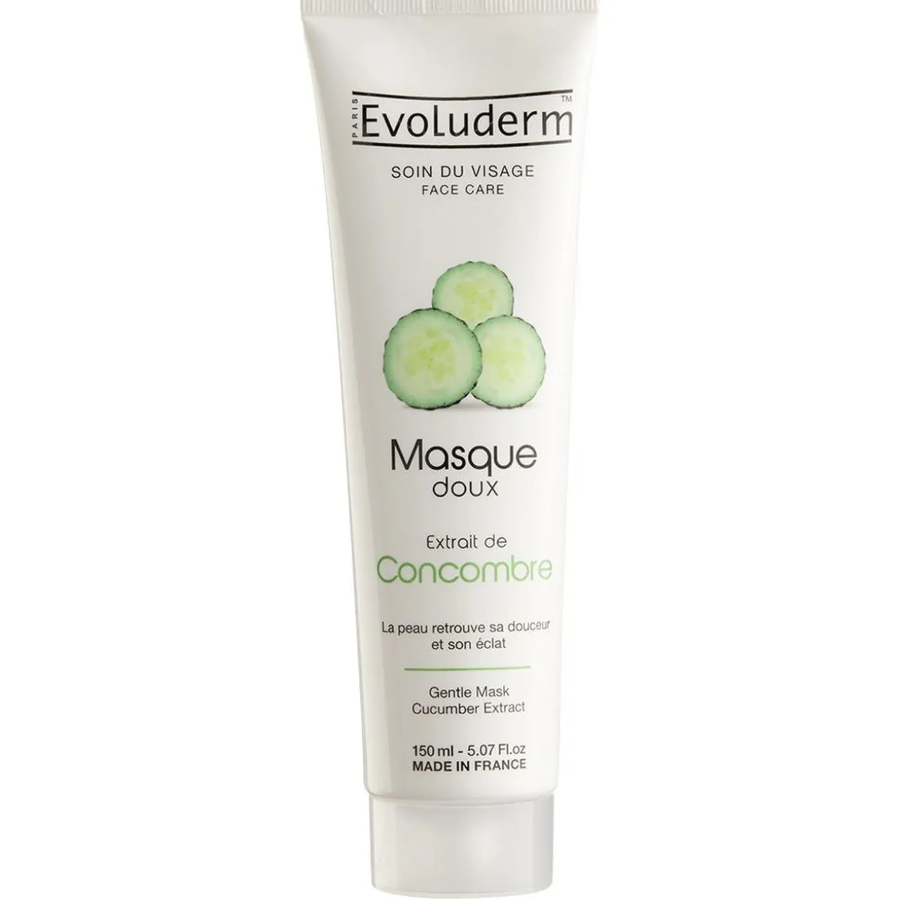 Masque visage Evoluderm concombre 150 ml
