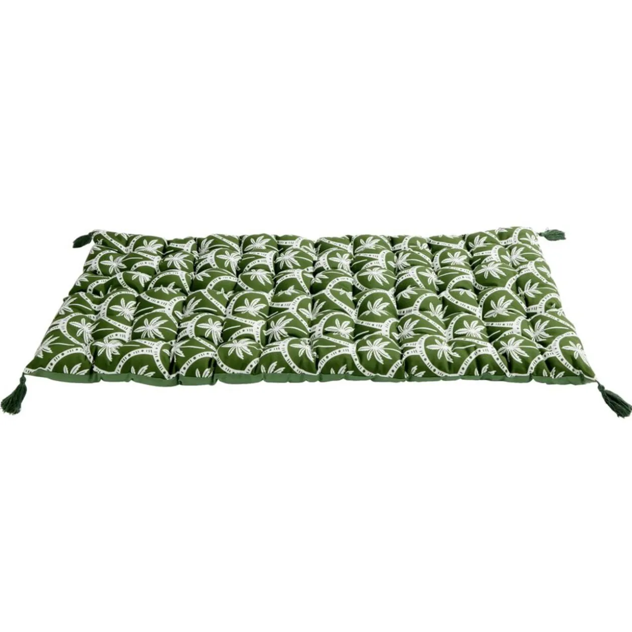 Matelas de sol Baya motif palmier vert et blanc 60x120cm
