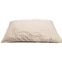 Matelas pour chien coton quadrillage orange et blanc Taille L 90x70xÉp8cm
