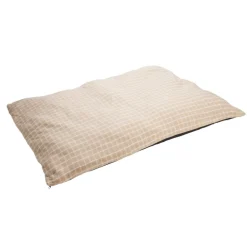 Matelas pour chien coton quadrillage orange et blanc Taille XL 110x80xÉp8cm < Gifi
