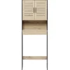 Meuble contour de WC naturel et noir 58,5x19xH160 cm - Richmond < Gifi New