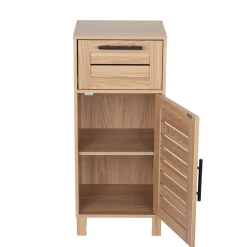 Meuble de rangement bas en bois 1 porte 1 tiroir Léon 34x30xH80cm < Gifi Outlet