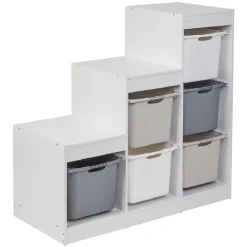 Meuble de rangement casiers escalier bois blanc < Gifi Sale