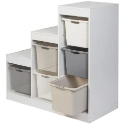Meuble de rangement casiers escalier bois blanc < Gifi Sale