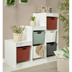Meuble de rangement casiers escalier bois blanc < Gifi Sale