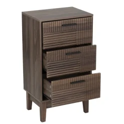 Meuble de rangement en bois Lida 3 tiroirs marron foncé 40x29,5xH72cm < Gifi