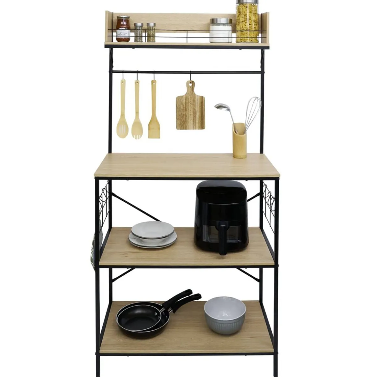Meuble de rangement Kitchen bois et métal 80xH160x40cm < Gifi Hot