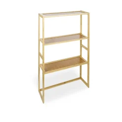 Meuble salle de bain bambou 3 niveaux 57xH90x20cm