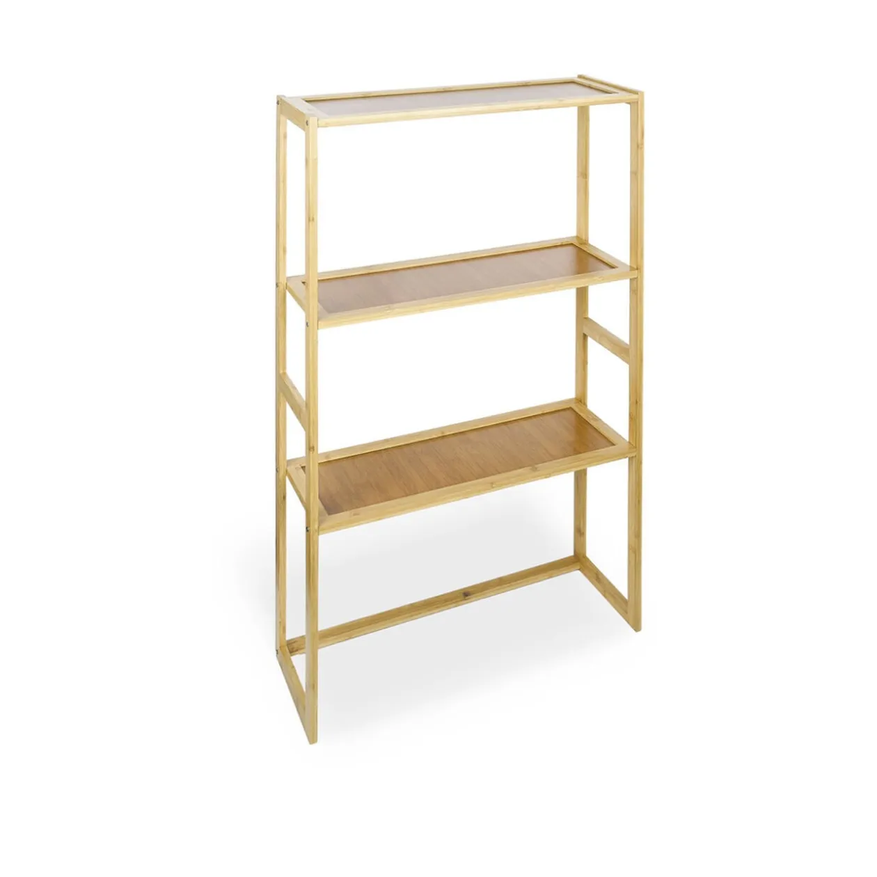 Meuble salle de bain bambou 3 niveaux 57xH90x20cm