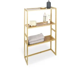 Meuble salle de bain bambou 3 niveaux 57xH90x20cm