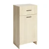 Meuble salle de bain en bois 1 tiroir 1 porte avec panière amovible 40x30xH80cm < Gifi Sale