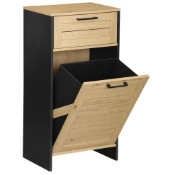Meuble salle de bain naturel et noir 40x30xH80 cm - Richmond < Gifi