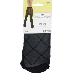 Mi-bas fantaisie noir 20D x2