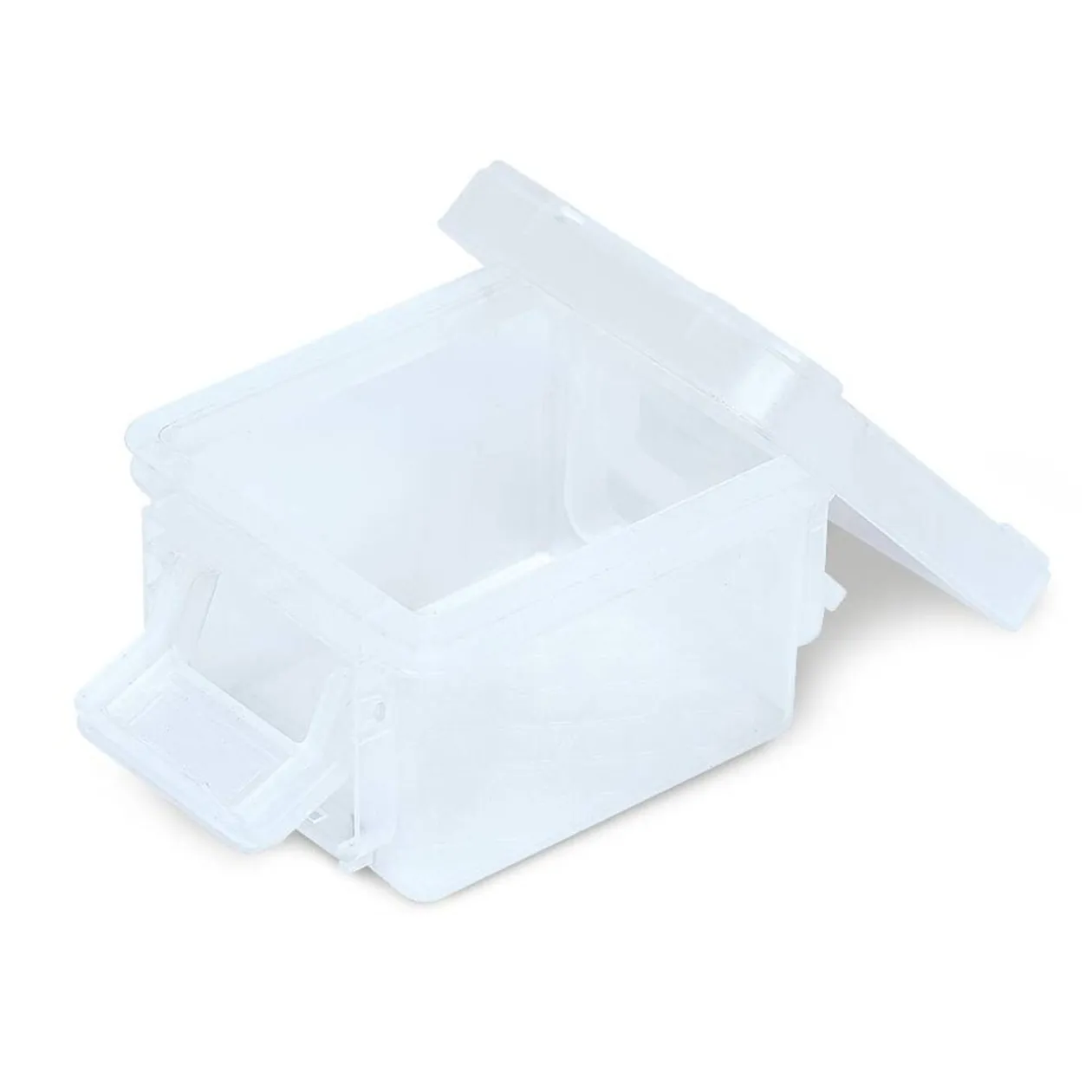 Mini boîte en plastique transparent fermeture clips 0,30L x3