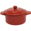 Mini cocotte céramique avec couvercle Ø9.5XH7 cm rouge < Gifi Sale