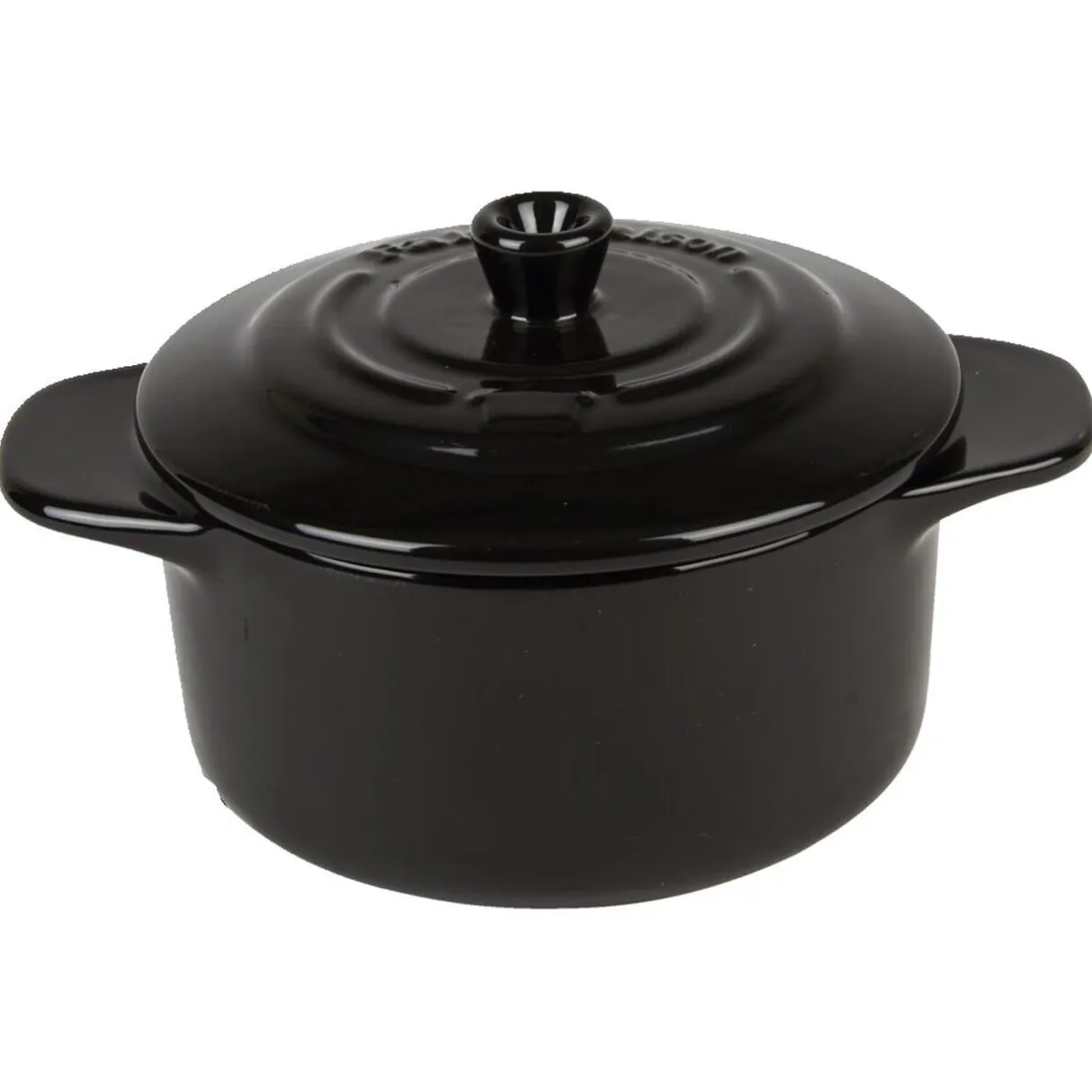 Mini cocotte céramique avec couvercle Ø9.5XH7 cm noir < Gifi Sale