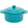 Mini cocotte ronde bleu turquoise