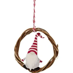 Mini couronne Noël à suspendre en bois Ø9 cm