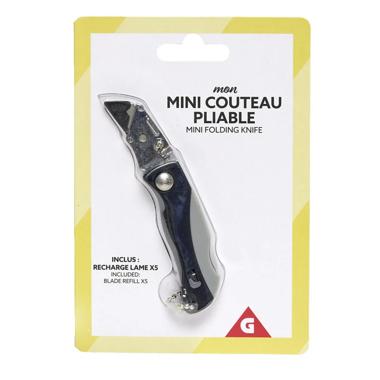Mini couteau pliable avec 5 lames rechargeables L10cm < Gifi Discount