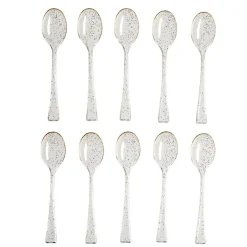 Mini cuillère plastique réutilisable x4 doré pailleté L6cm < Gifi Clearance
