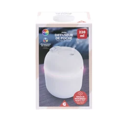 Mini diffuseur d'huile essentielle LED RVB 220ml Ø8xH10cm (3 modèles)