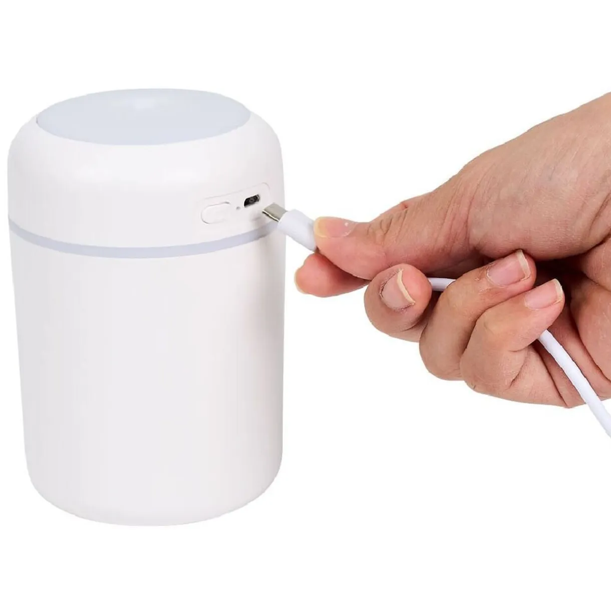 Mini humidificateur électrique USB plastique blanc Ø7,8xH11,9cm < Gifi Outlet