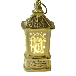 Mini lanterne LED orientale carrée 5x5xH10cm (2 modèles doré ou argenté) < Gifi
