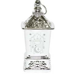 Mini lanterne LED orientale carrée 5x5xH10cm (2 modèles doré ou argenté) < Gifi