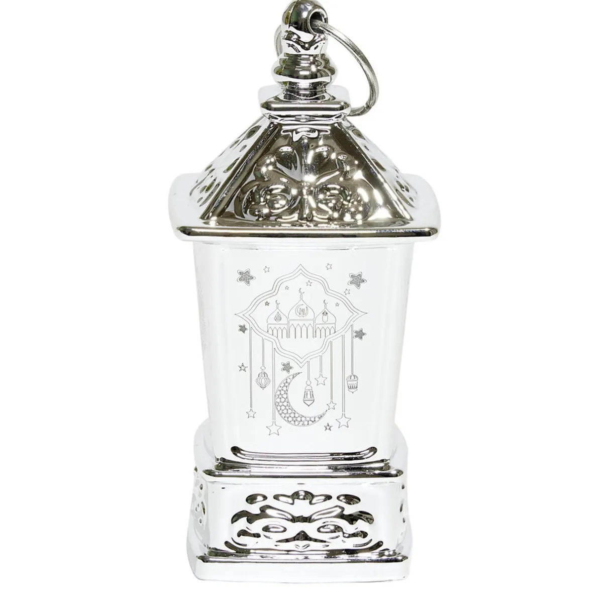 Mini lanterne LED orientale carrée 5x5xH10cm (2 modèles doré ou argenté) < Gifi