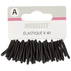 Mini élastique sans métal noir x40