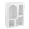 Mini meuble décoratif blanc avec 4 niches arrondies 60x24xH80cm < Gifi Hot