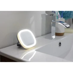 Mini miroir LED carré en plastique et métal 9x9cm < Gifi Sale