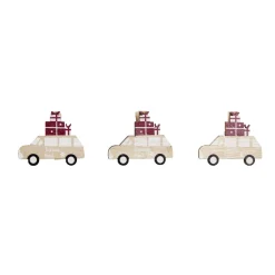 Mini pinces en bois Noël forme voitures 3 pièces