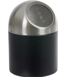 Mini poubelle de salle de bain métal noir gris < Gifi Discount