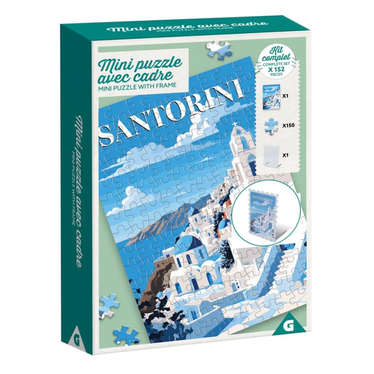 Mini puzzle cadre en carton 150 pièces 16,5x6xH12cm (4 modèles)