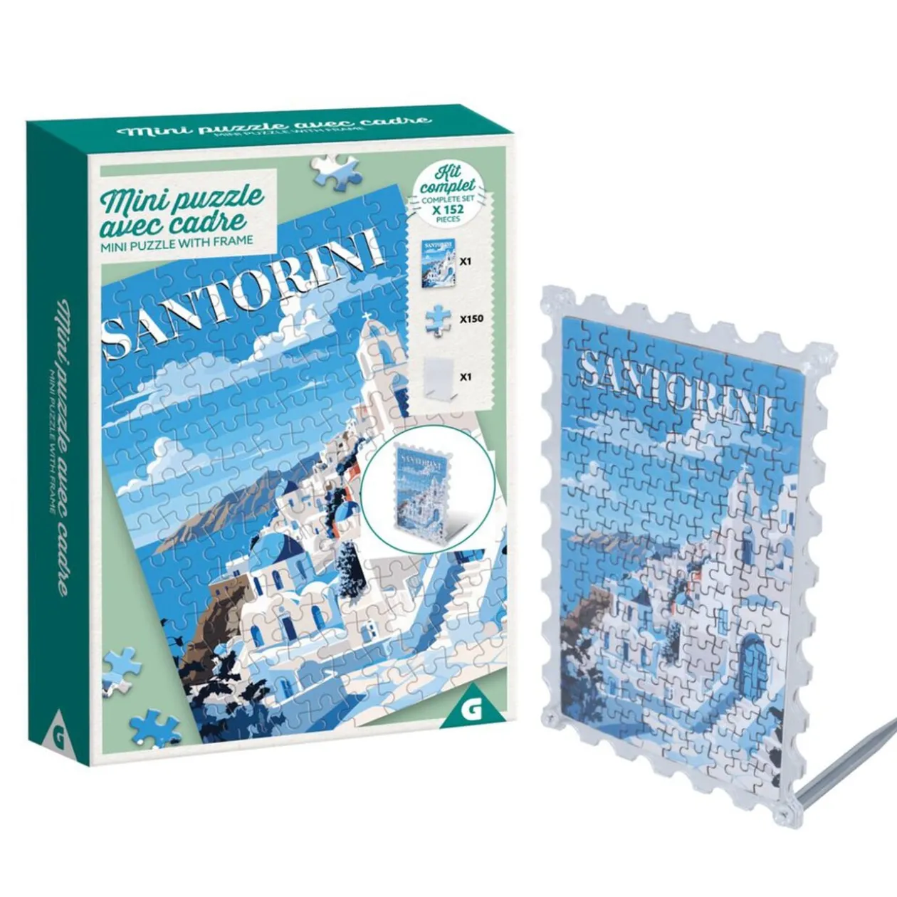 Mini puzzle cadre en carton 150 pièces 16,5x6xH12cm (4 modèles)