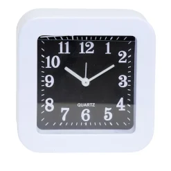 Mini réveil analogique à quartz en plastique avec alarme (4 modèles)
