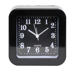 Mini réveil analogique à quartz en plastique avec alarme (4 modèles)