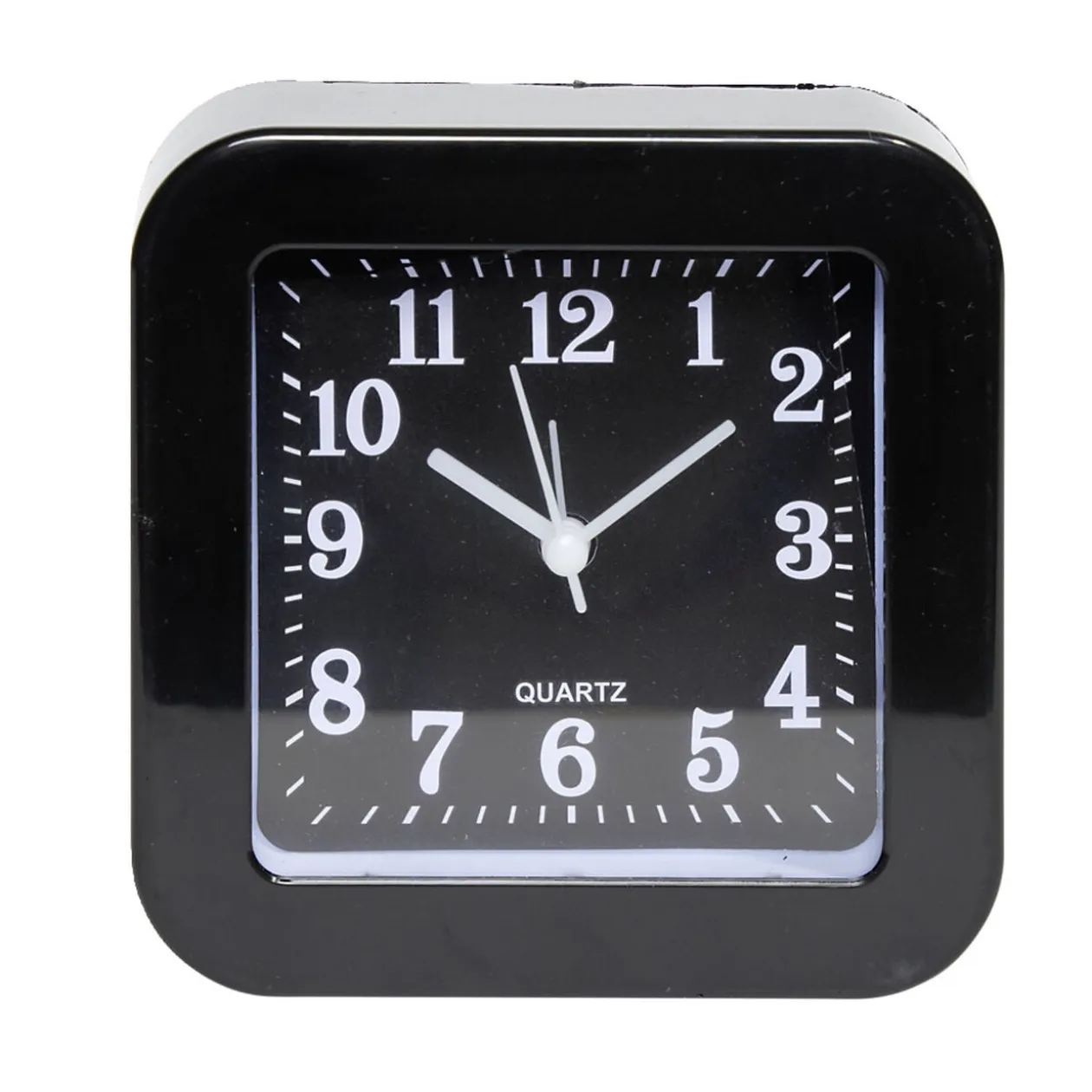 Mini réveil analogique à quartz en plastique avec alarme (4 modèles)