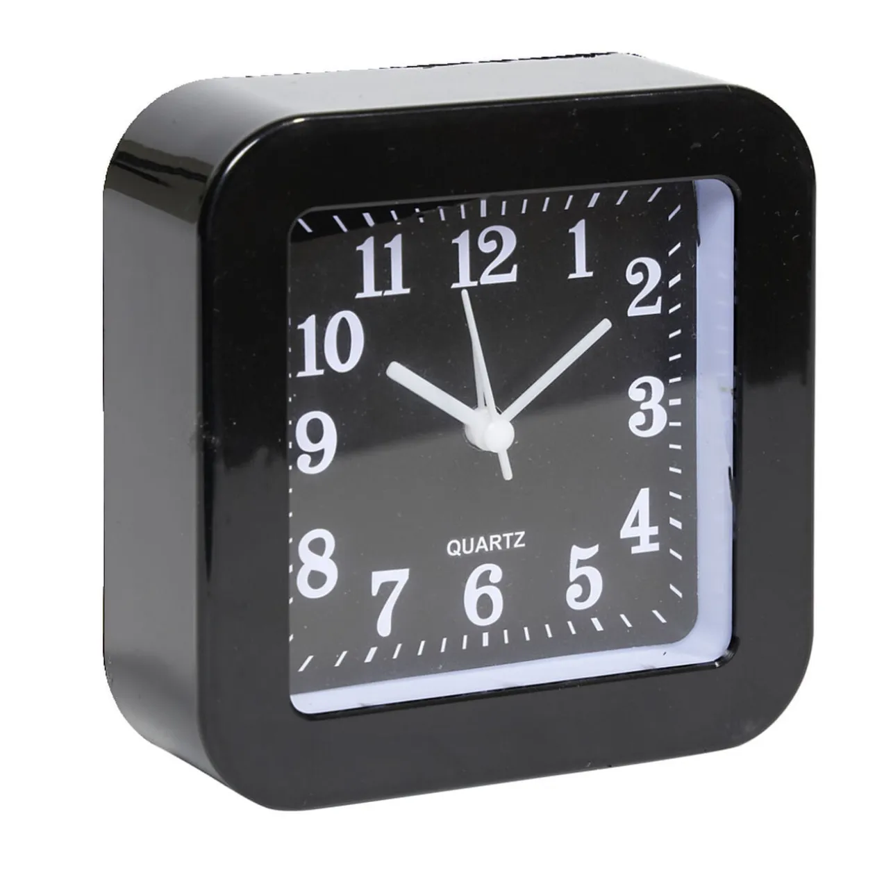 Mini réveil analogique à quartz en plastique avec alarme (4 modèles)