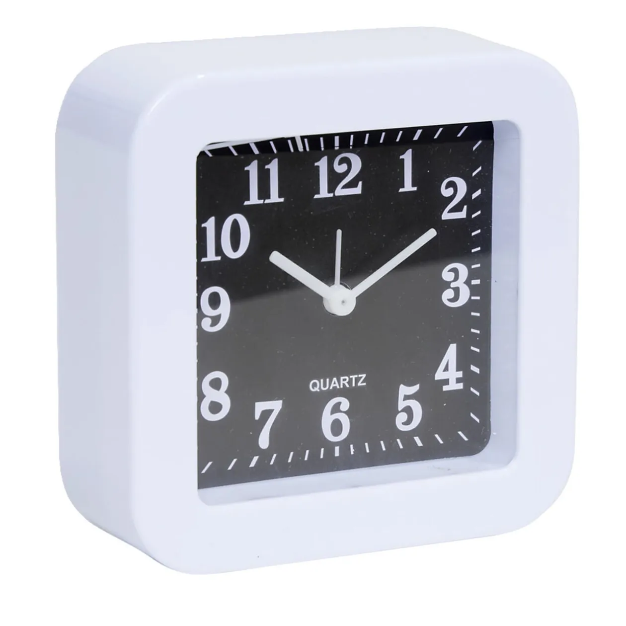 Mini réveil analogique à quartz en plastique avec alarme (4 modèles)