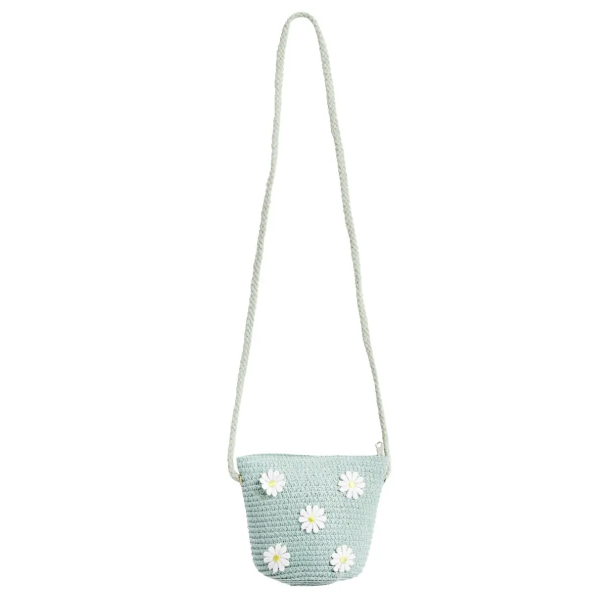 Mini sac tressé avec marguerites 14x5x12cm < Gifi Outlet
